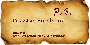 Praschek Virgínia névjegykártya